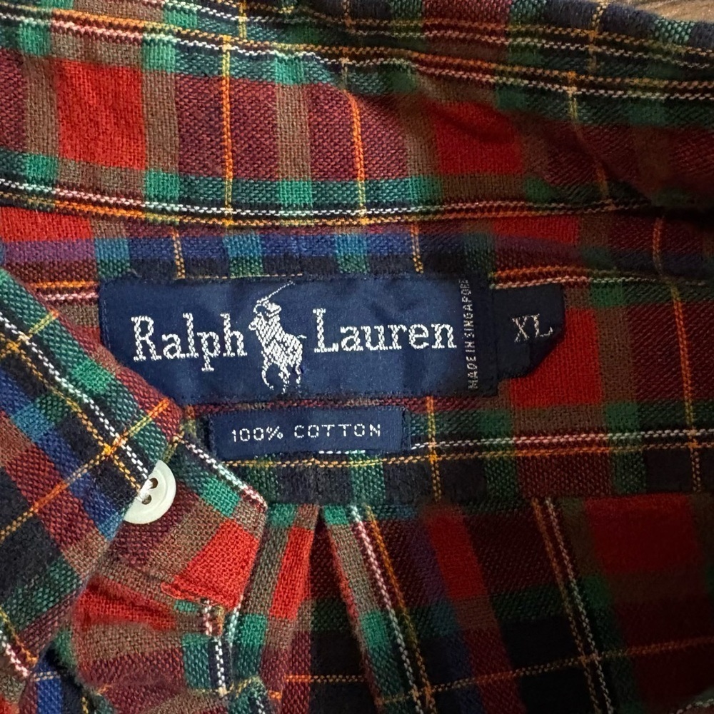 Vintage tartan plaid Ralph Lauren button down - Picture 3 of 3